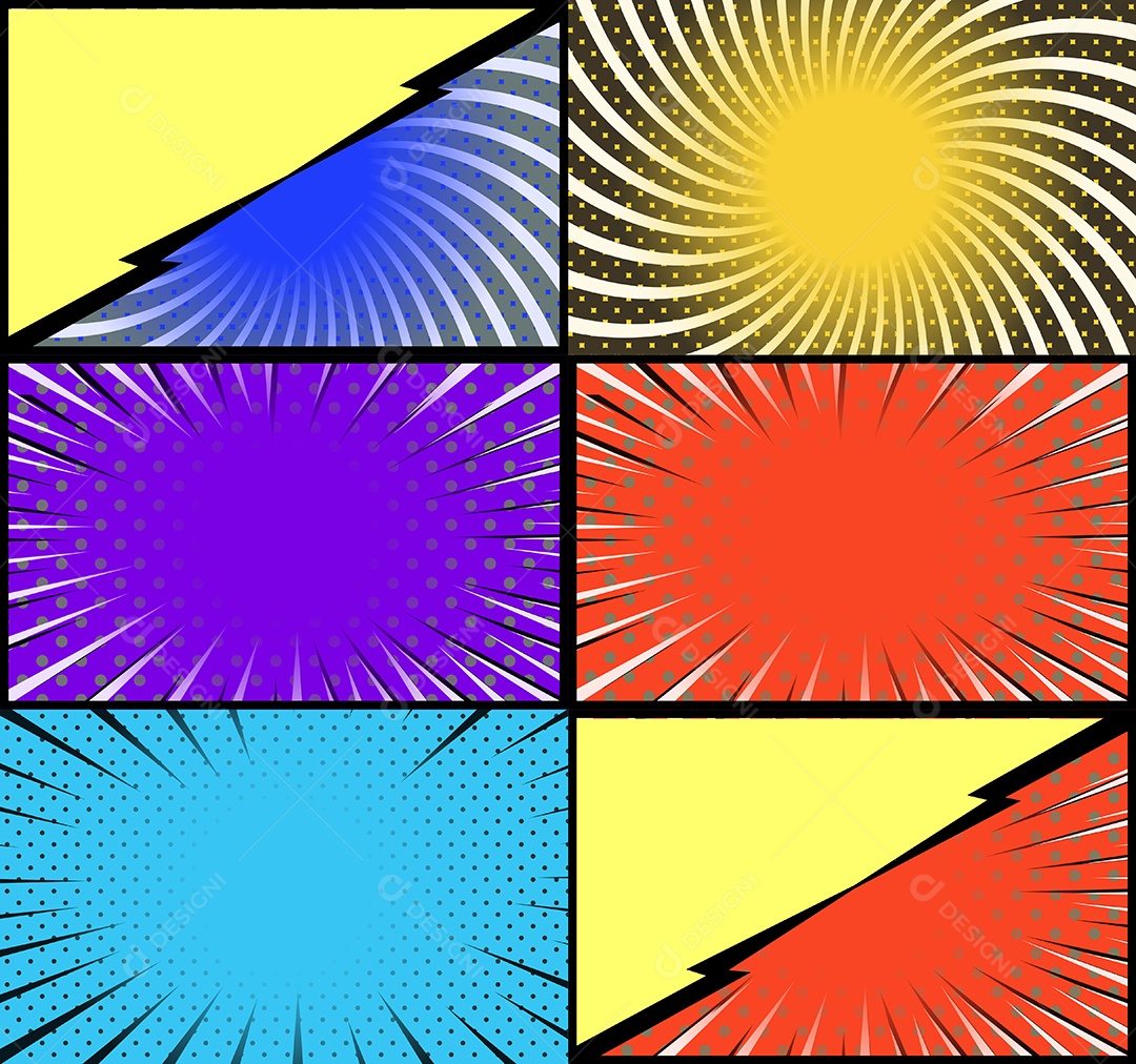 Vetor retrô de fundo em quadrinhos Colorida Vetor EPS