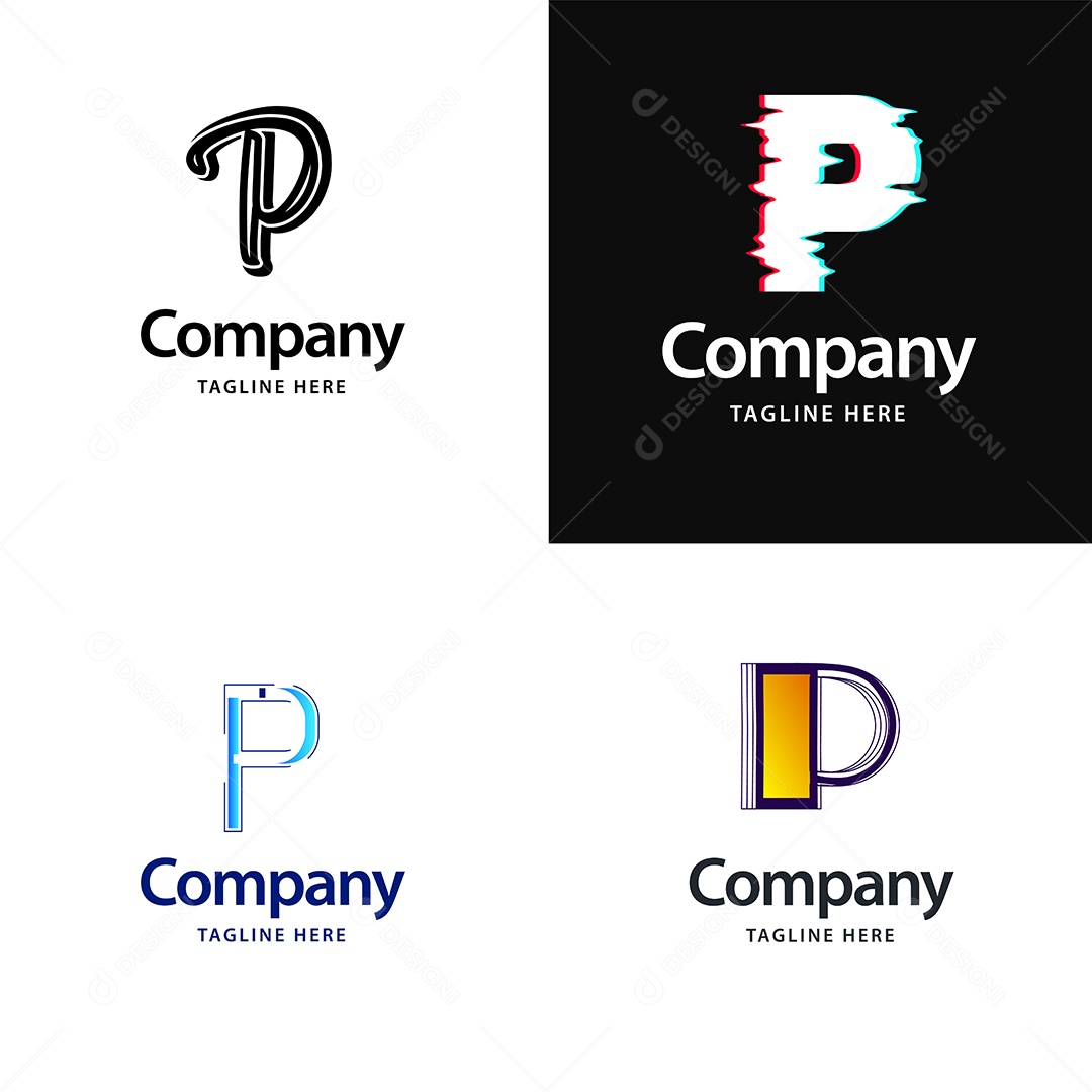 Logo P Personalizada Logotipos Modernos AI Editável