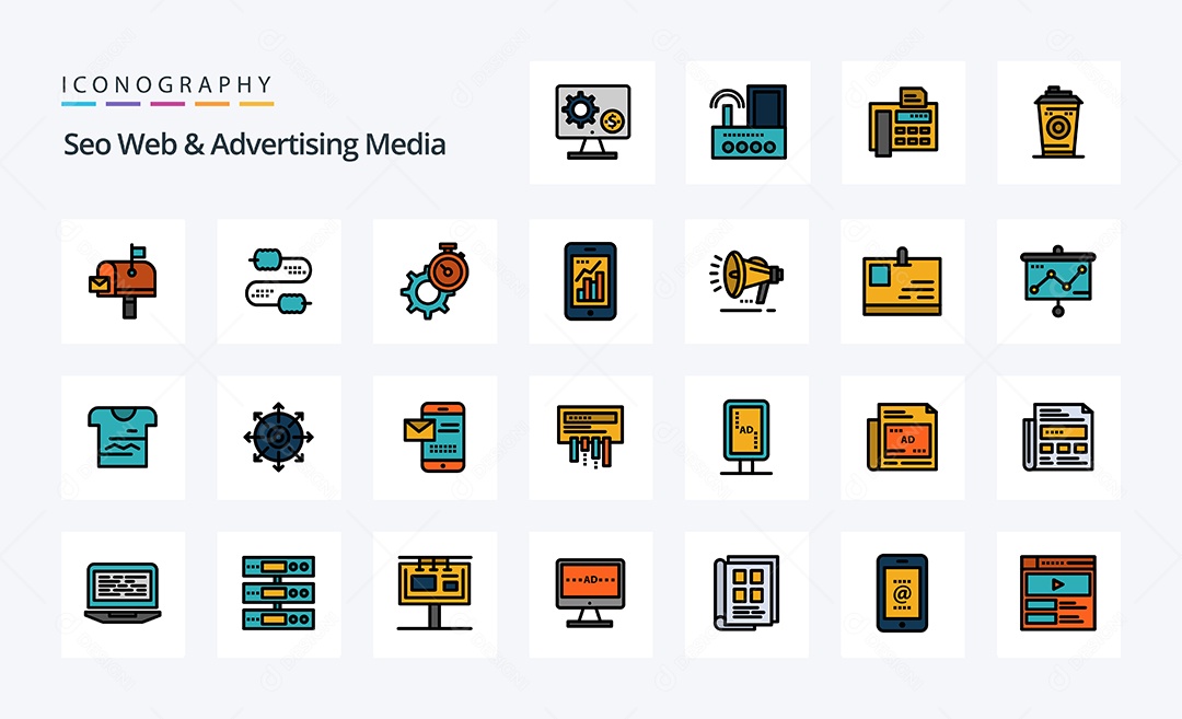Pacote de Ícones e Elementos Vetores EPS