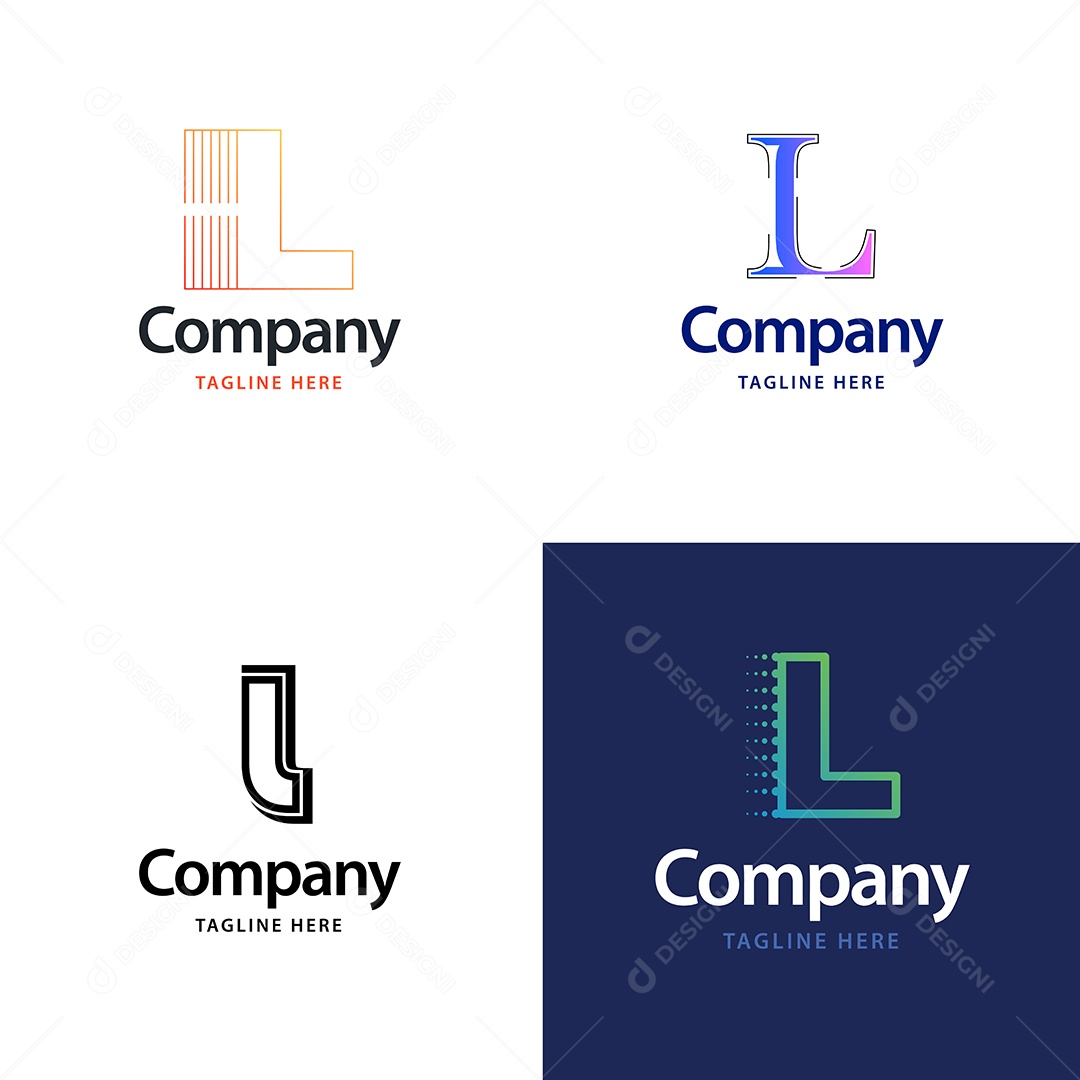 Logo L Personalizada Logotipos Modernos AI Editável