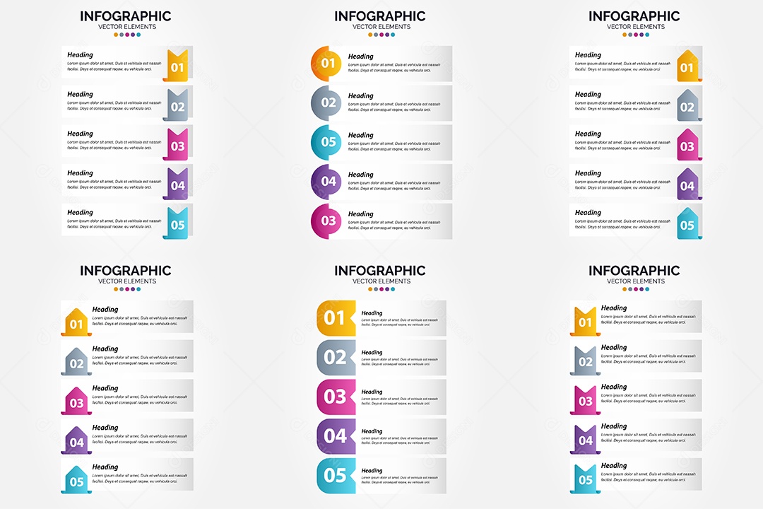 Conjunto de infográficos vetoriais para fazer sua publicidade Vetor EPS