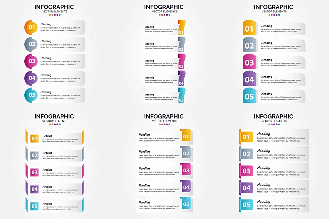 Conjunto de infográficos vetoriais para fazer sua publicidade Vetor EPS