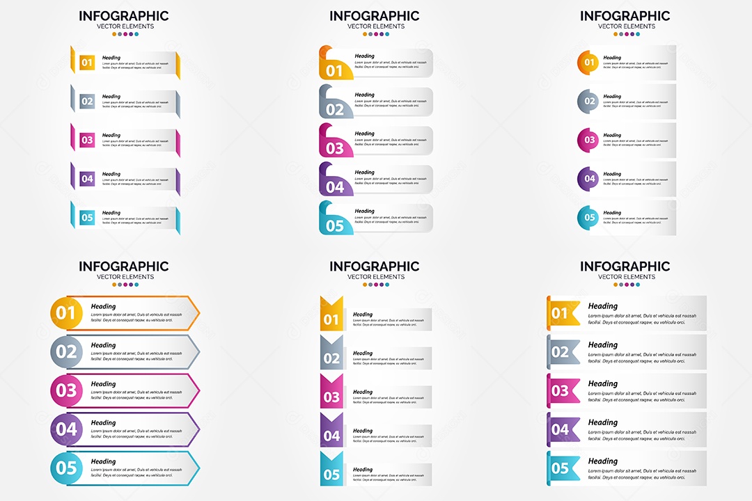 Conjunto de infográficos vetoriais para fazer sua publicidade Vetor EPS