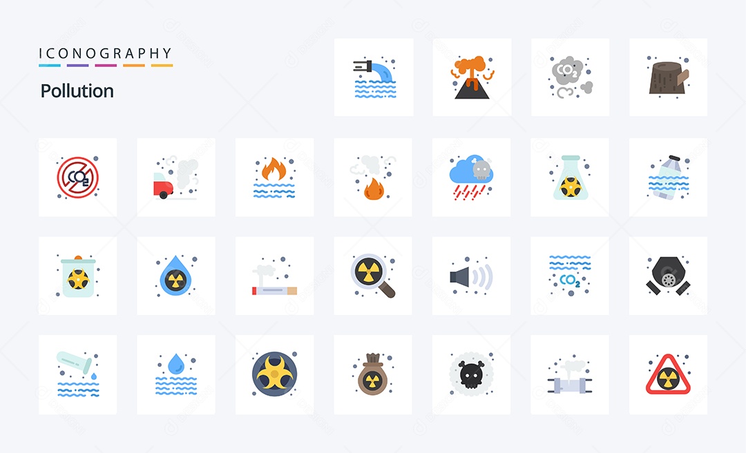 Pacote de Ícones de Poluição Vetores EPS