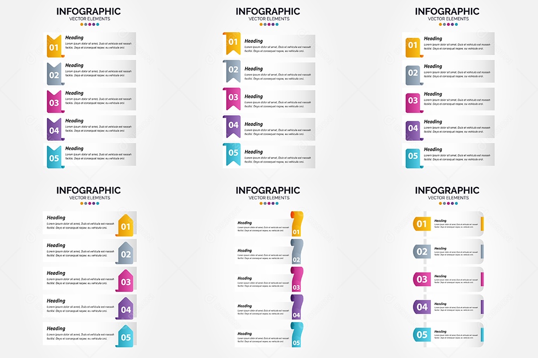 Conjunto de infográficos vetoriais para fazer sua publicidade Vetor EPS