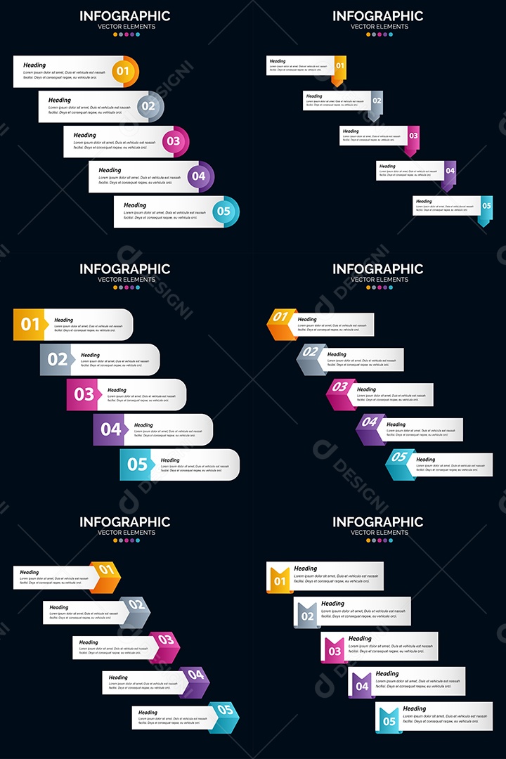 Conjunto de infográficos vetoriais para fazer sua publicidade Vetor EPS