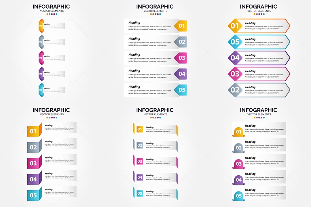 Conjunto de infográficos vetoriais para fazer sua publicidade Vetor EPS