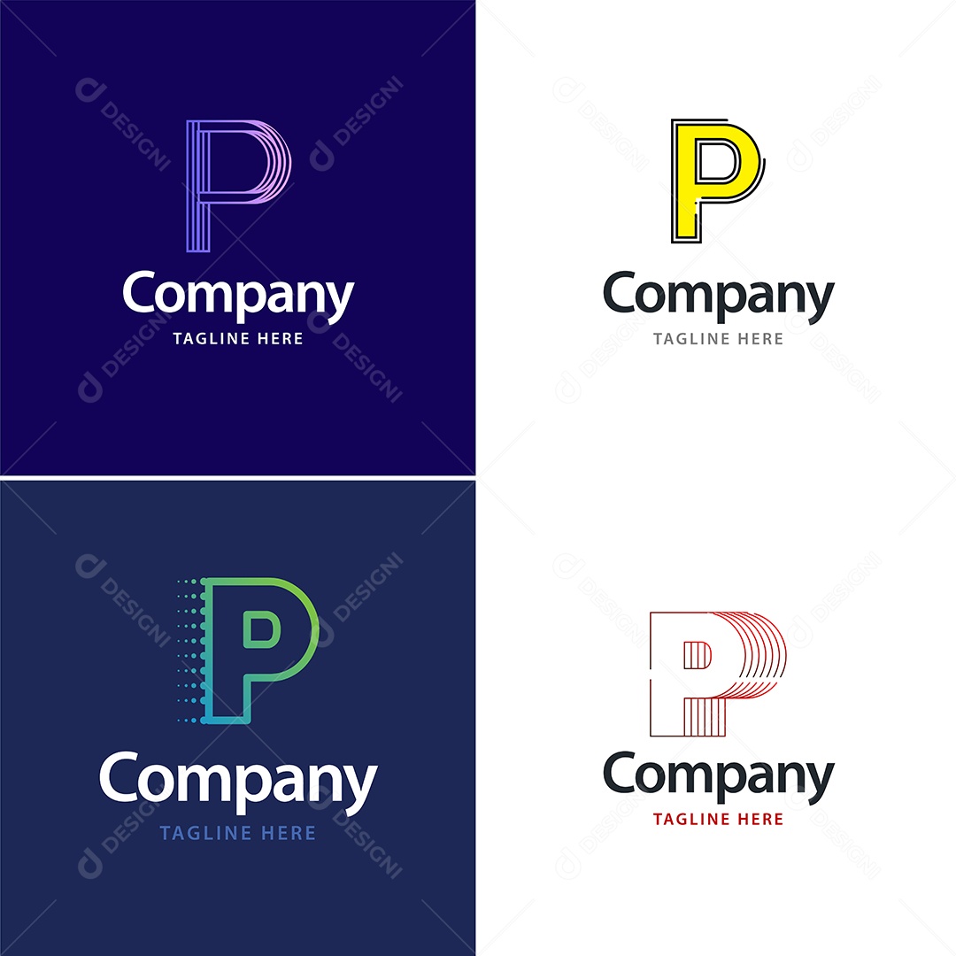 Logo P Logotipos Modernos AI Editável
