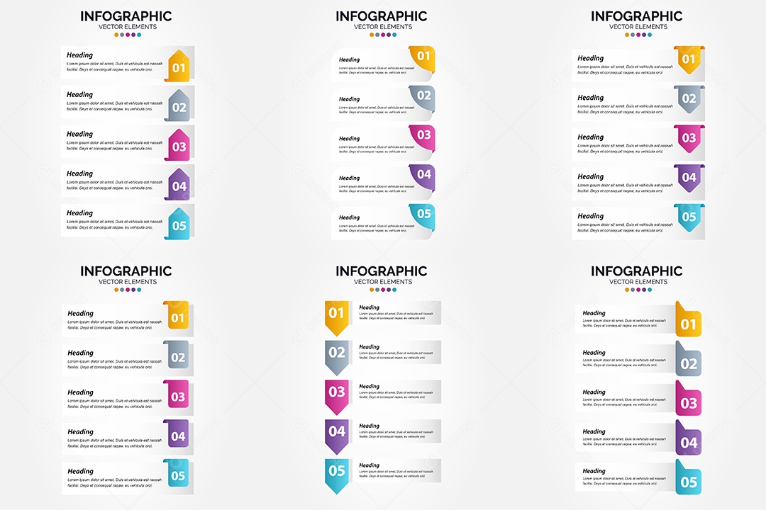 Conjunto de infográficos vetoriais para fazer sua publicidade Vetor EPS