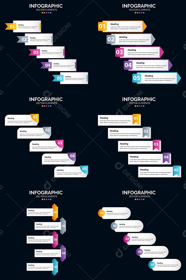 Conjunto de infográficos vetoriais para fazer sua publicidade Vetor EPS