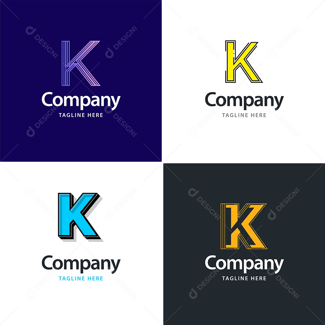 Logo K Personalizada Logotipos Modernos AI Editável