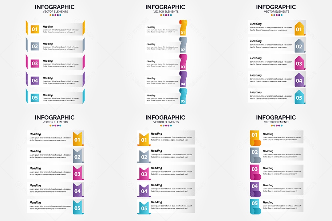 Conjunto de infográficos vetoriais para fazer sua publicidade Vetor EPS