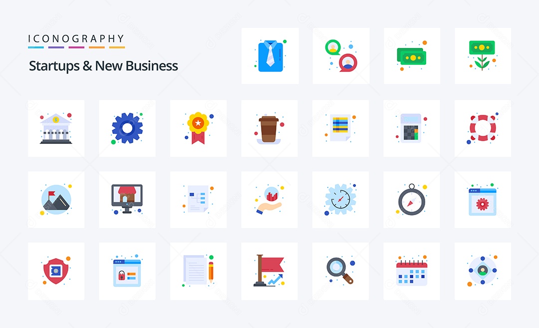 Pacote de ícones de Startups Novos Negócios Vetores EPS