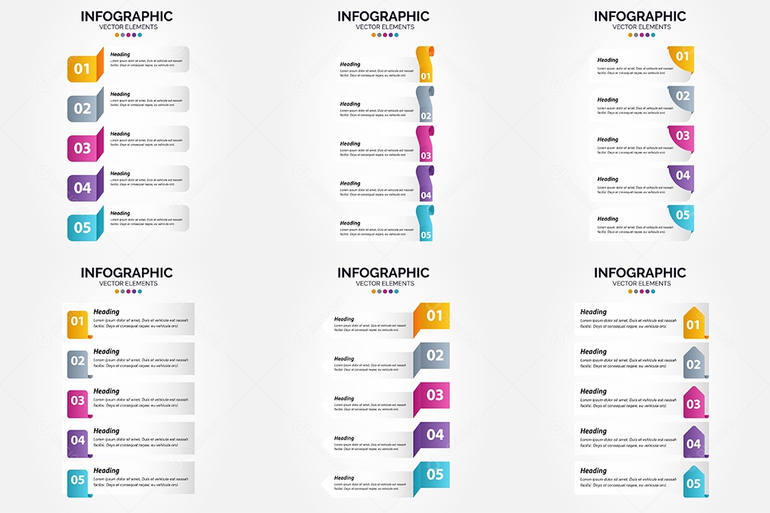 Conjunto de infográficos vetoriais para fazer sua publicidade Vetor EPS
