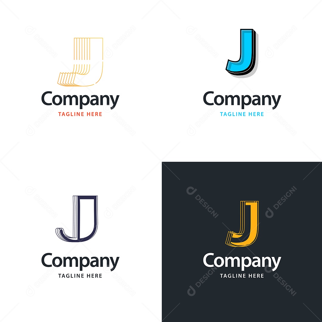 Logo J Personalizada Logotipos Modernos AI Editável