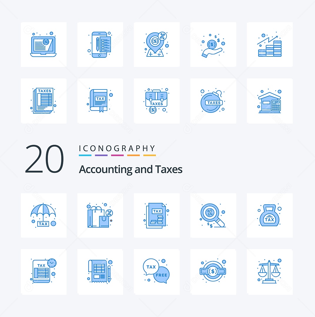 Pacote de ícones de Contabilidade e Impostos Vetores EPS