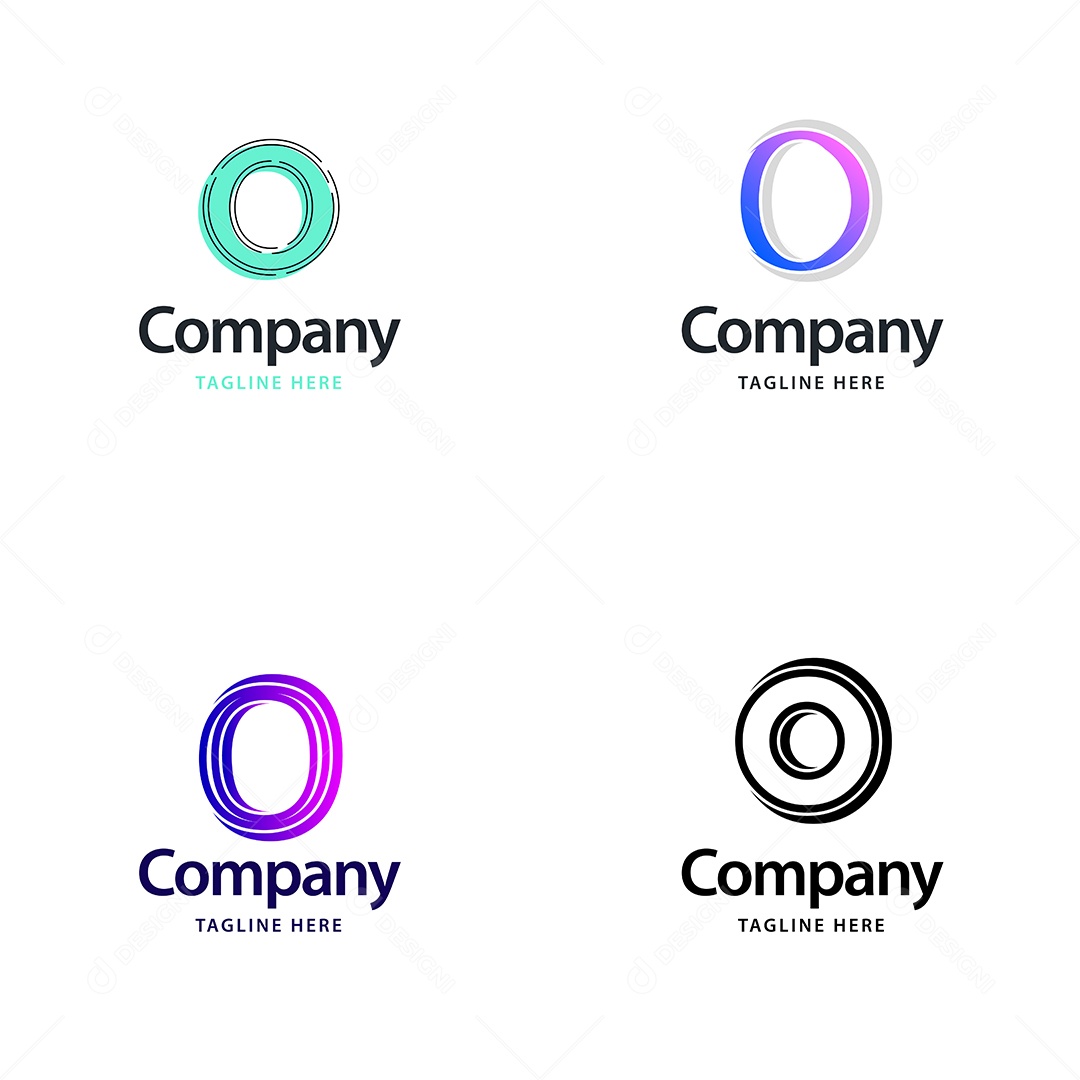 Logo O Personalizada Logotipos Modernos AI Editável