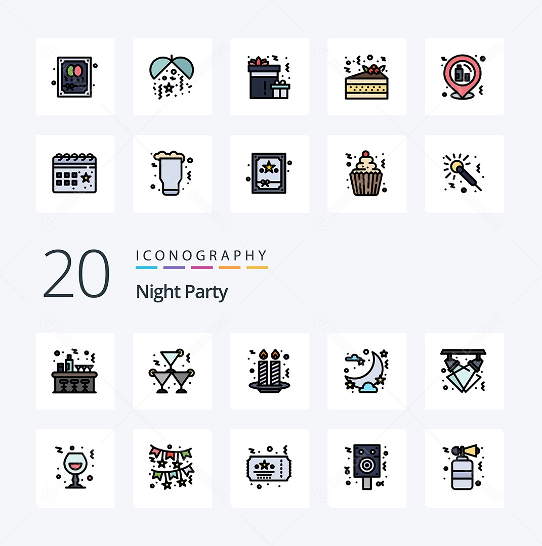 Pacote de ícones de Noite de Festa Vetores EPS