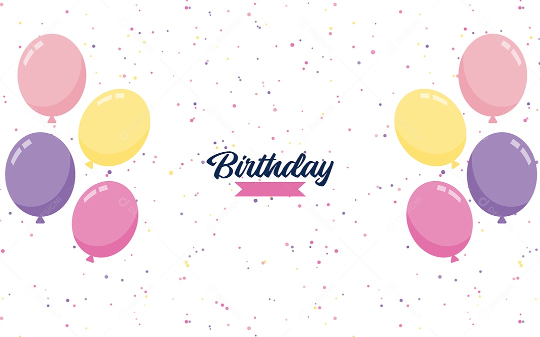 Banner de Texto de Feliz Aniversário Vetores EPS