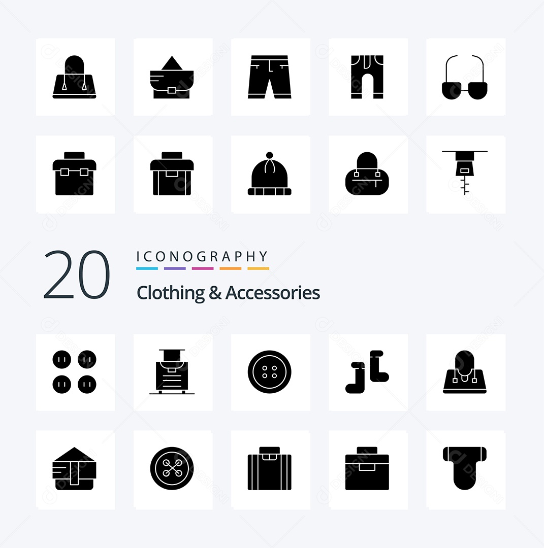 Pacote de ícones de Acessórios de Vestuário Vetores EPS