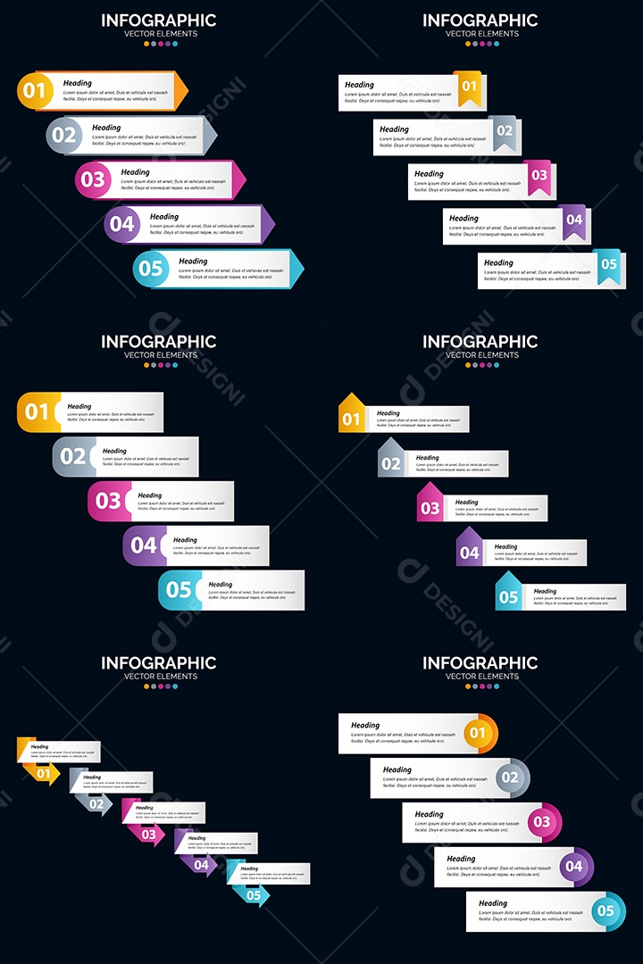 Conjunto de infográficos vetoriais para fazer sua publicidade Vetor EPS