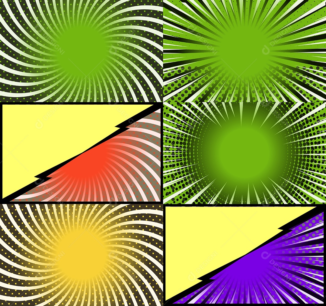 Vetor retrô de fundo em quadrinhos Colorida Vetor EPS