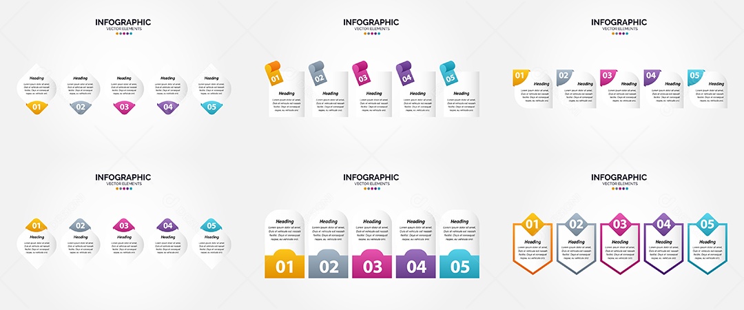 Conjunto de infográficos vetoriais para fazer sua publicidade Vetor EPS