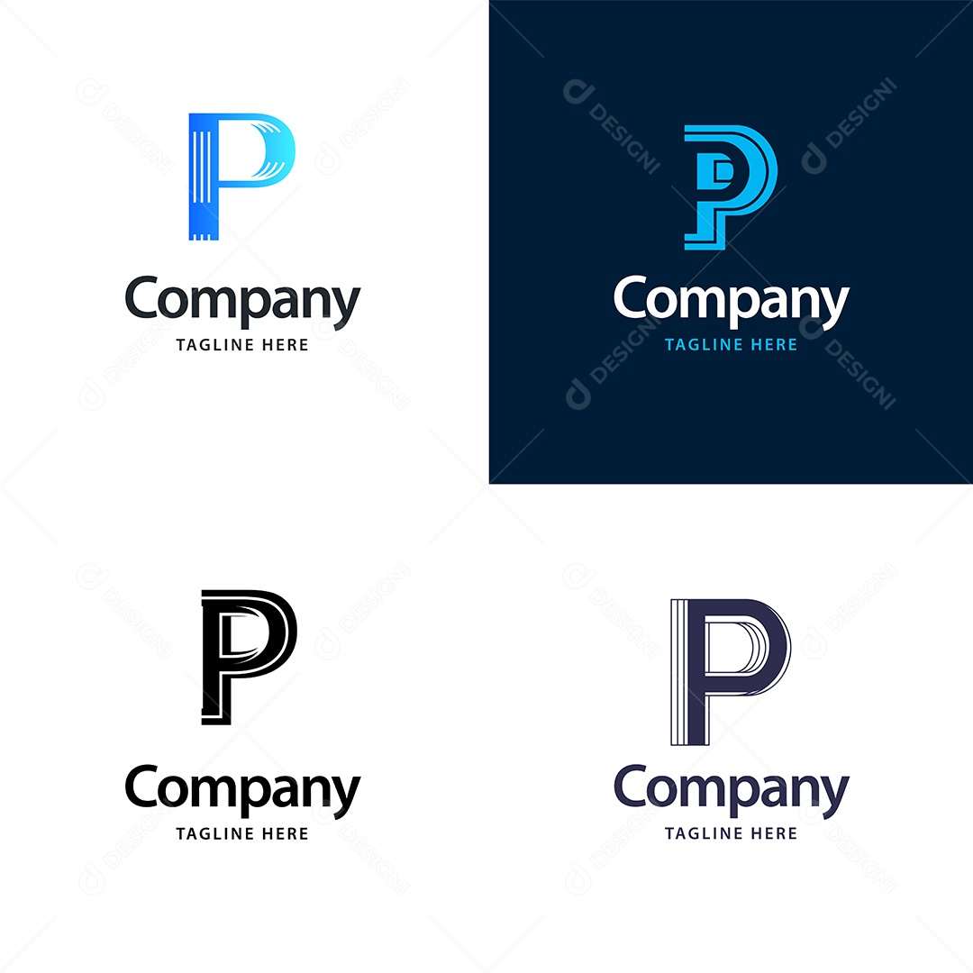 Logo P Personalizada Logotipos Modernos AI Editável
