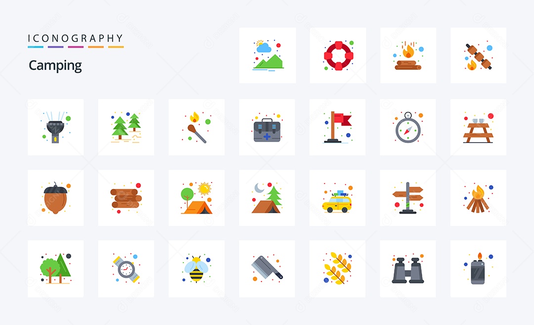 Pacote de ícones de Acampamento Vetores EPS