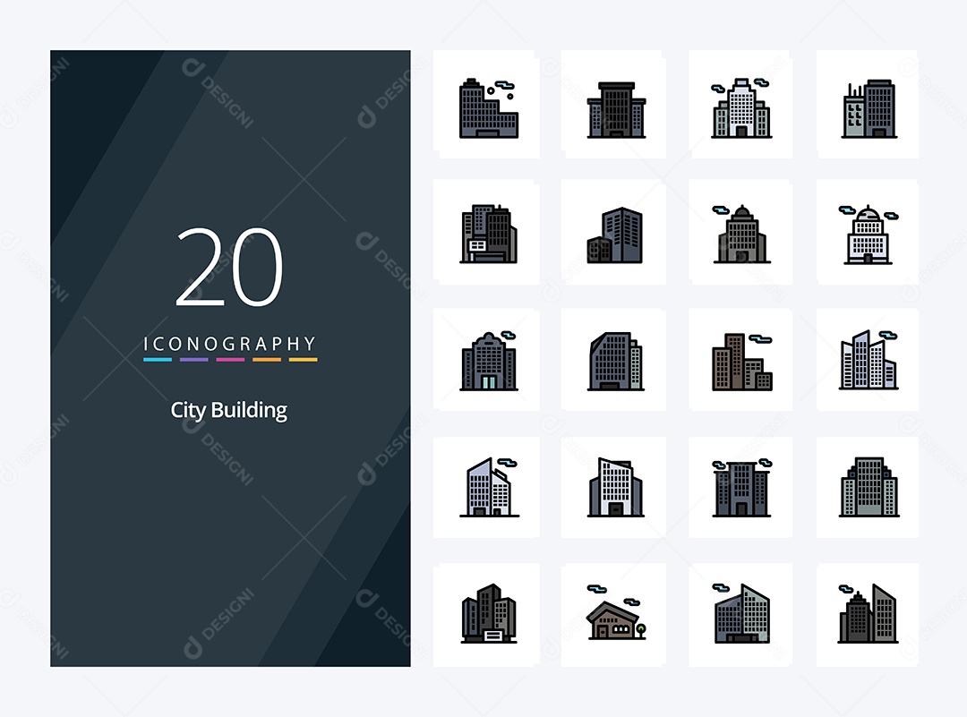 Pacote de ícones de Prédio da Cidade Vetores EPS