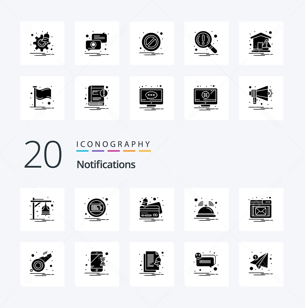 Pacote de ícones de Notificações Vetores EPS