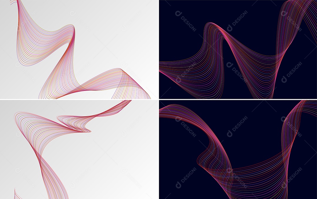 Coleção de conjunto de padrões geométricos de linhas mínimas Vetor EPS