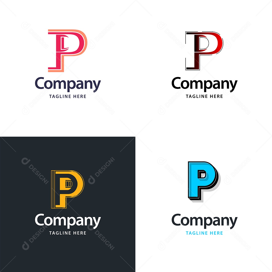 Logo P Personalizada Logotipos Modernos AI Editável