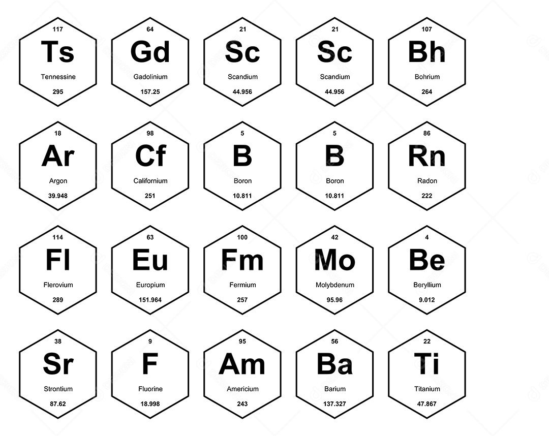 Tabela Periódica Ícones Vetor EPS