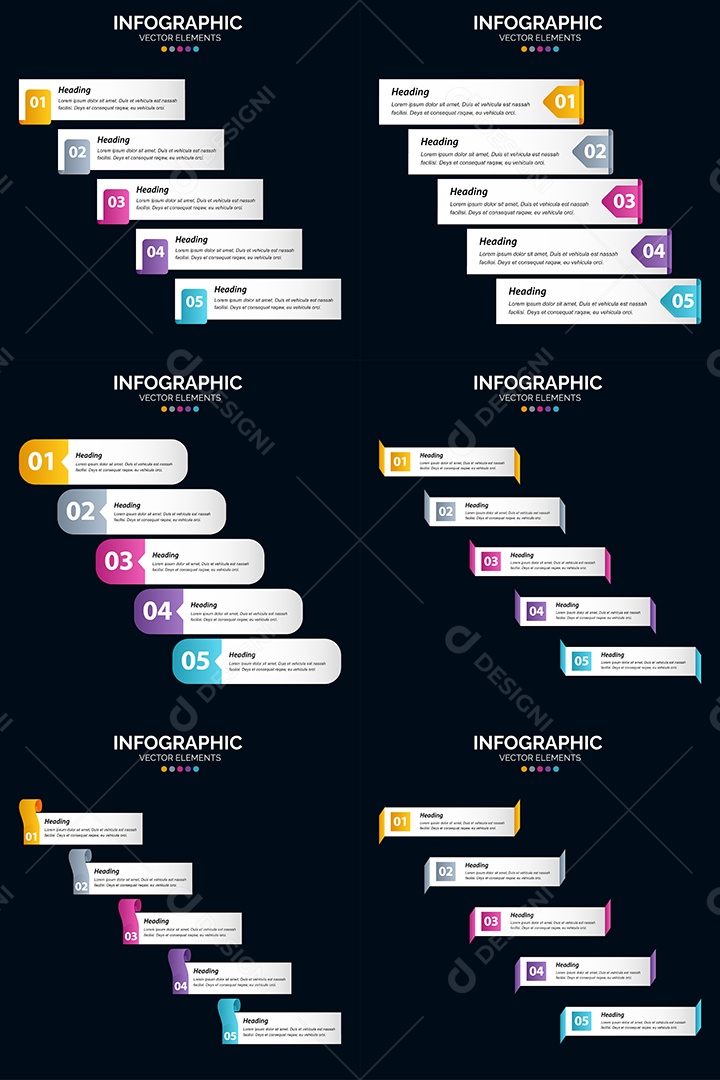 Conjunto de infográficos vetoriais para fazer sua publicidade Vetor EPS