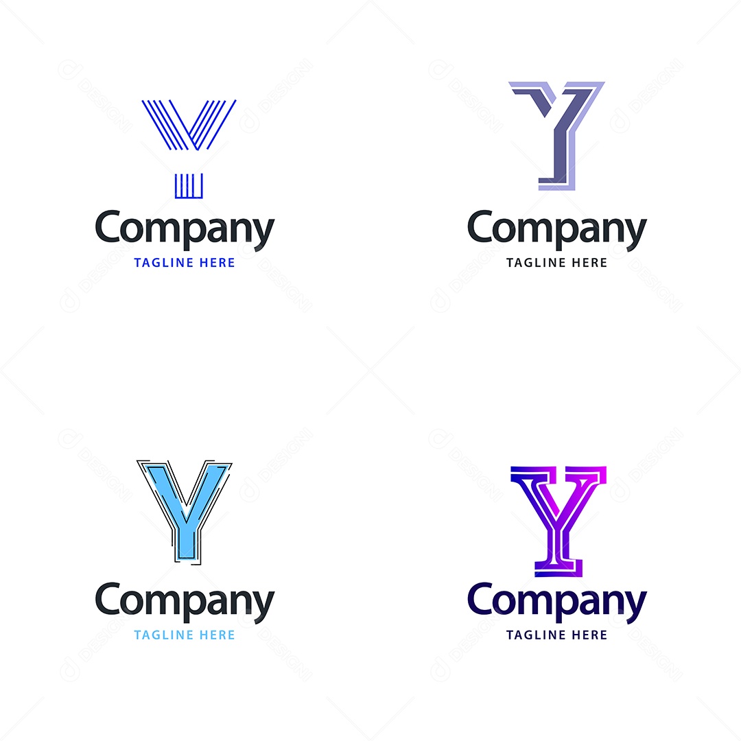 Logo Y Personalizada Logotipos Modernos AI Editável