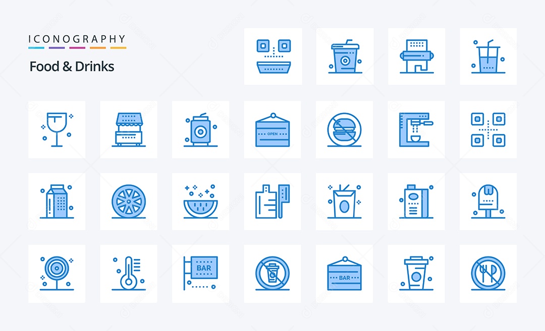 Pacote de ícones de Bebidas Alimentos Vetores EPS