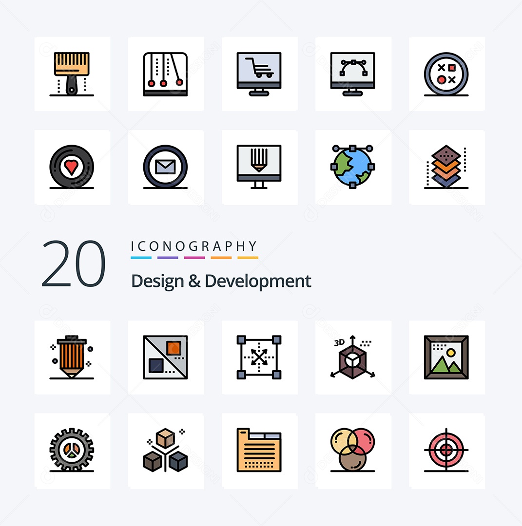 Pacote de ícones de Desenvolvimento de Design Vetores EPS