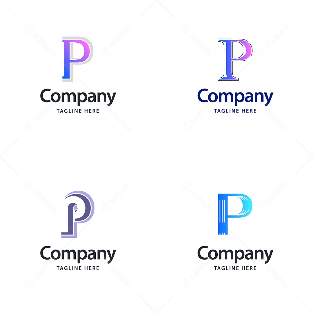 Logo P Personalizada Logotipos Modernos AI Editável