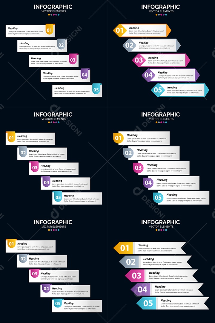 Conjunto de infográficos vetoriais para fazer sua publicidade Vetor EPS