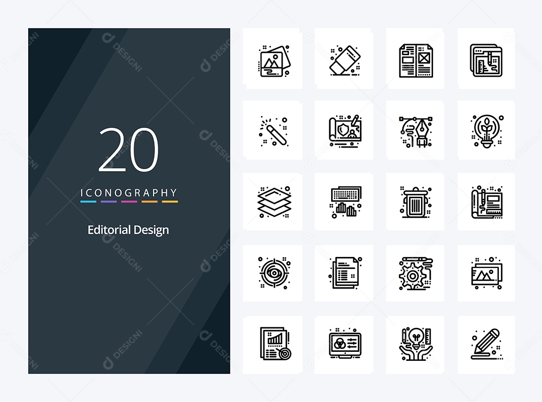 Pacote de ícones de Design Editorial Vetores EPS