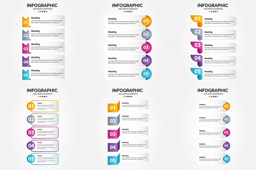 Conjunto de infográficos vetoriais para fazer sua publicidade Vetor EPS