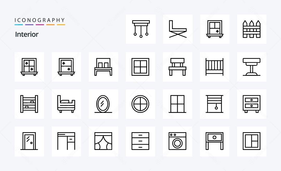 Pacote de ícones de Design de Interiores Vetores EPS