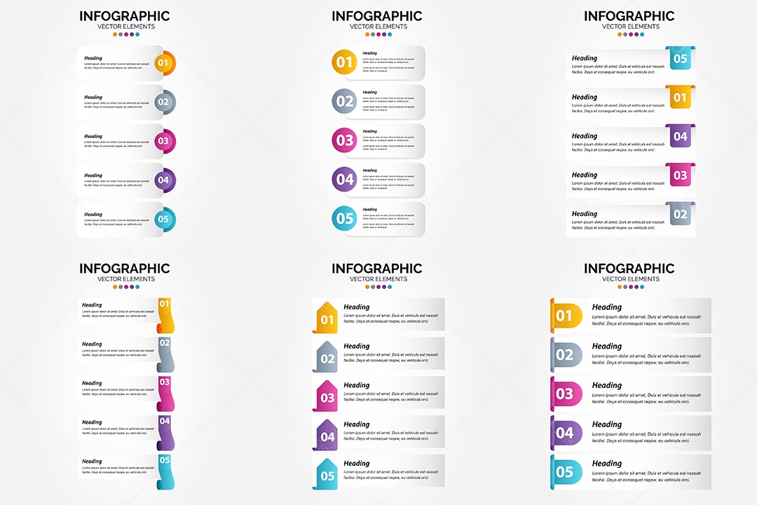 Conjunto de infográficos vetoriais para fazer sua publicidade Vetor EPS