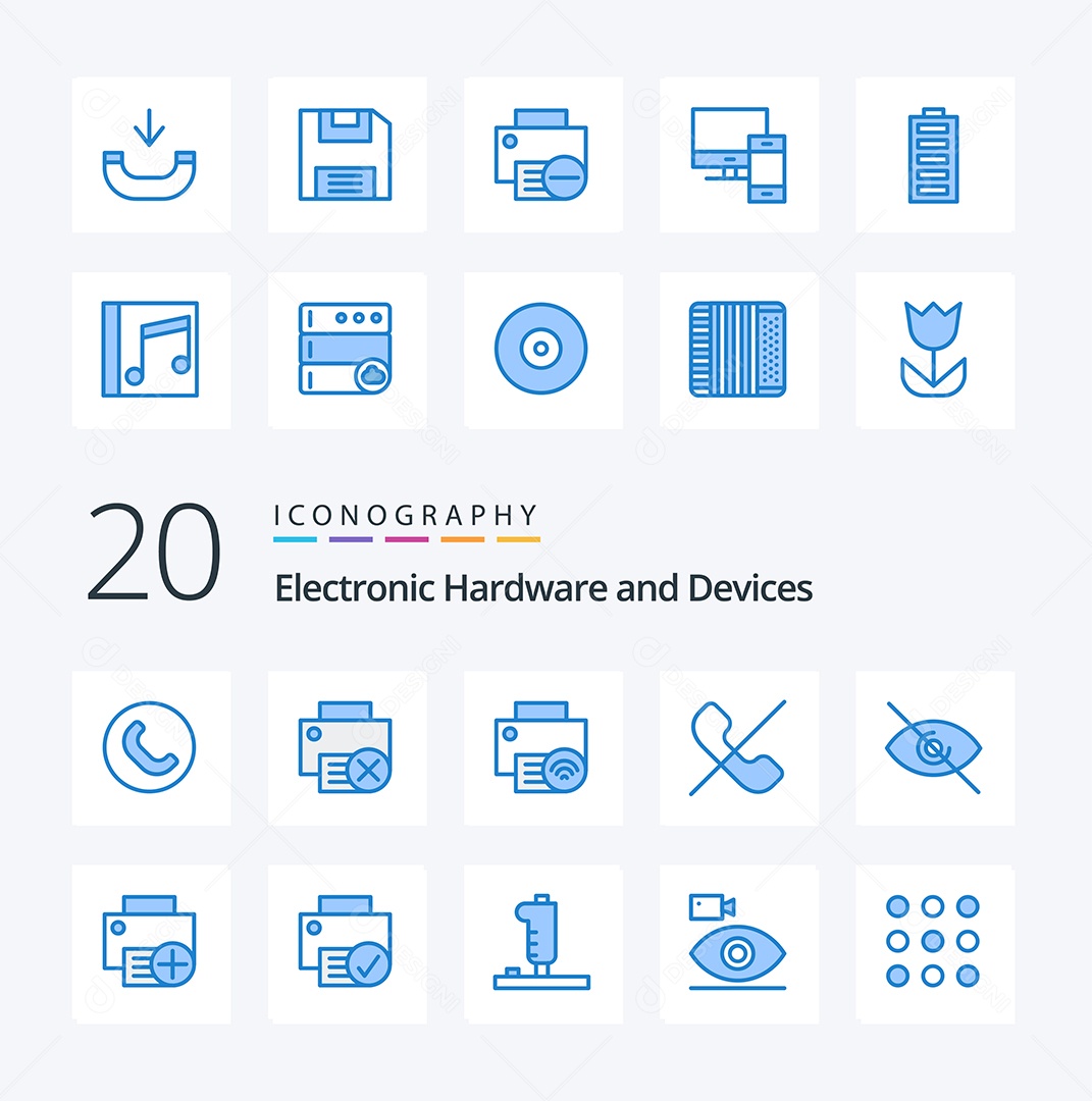 Pacote de ícones de Hardware e Dispositivos Eletrônicos Vetores EPS