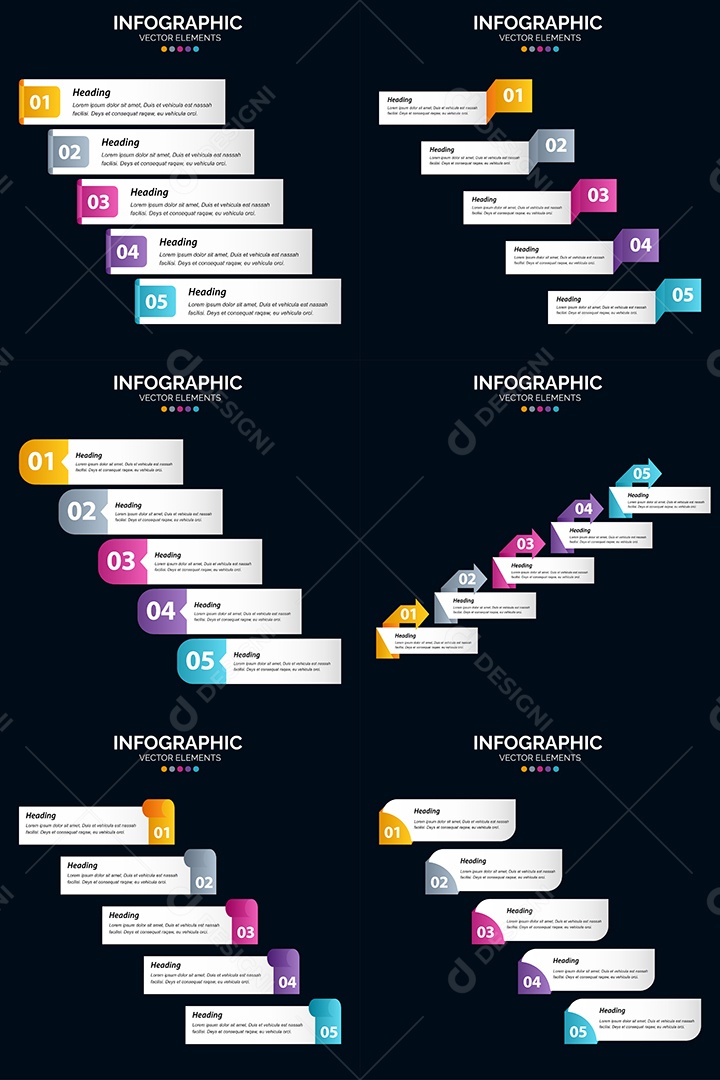 Conjunto de infográficos vetoriais para fazer sua publicidade Vetor EPS