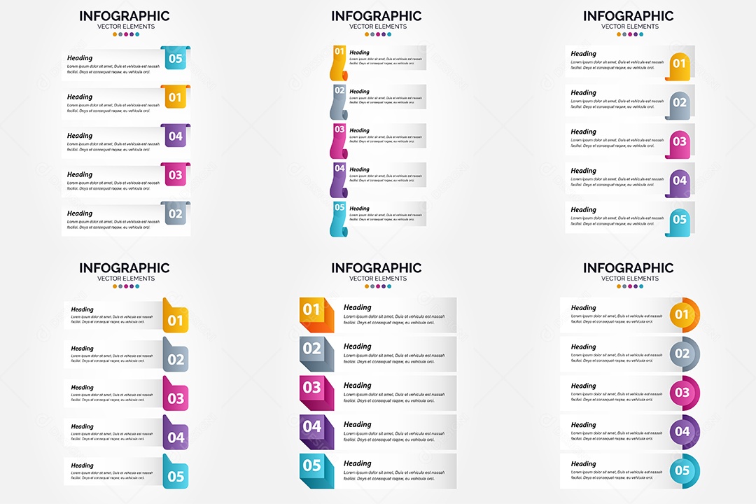 Conjunto de infográficos vetoriais para fazer sua publicidade Vetor EPS