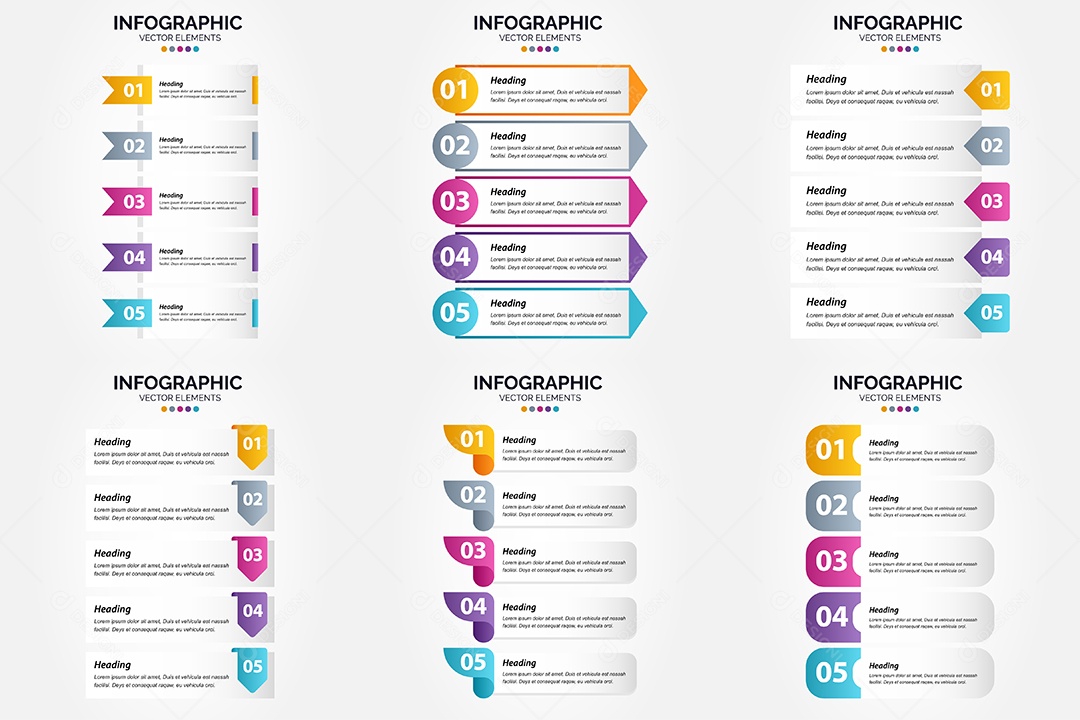 Conjunto de infográficos vetoriais para fazer sua publicidade Vetor EPS