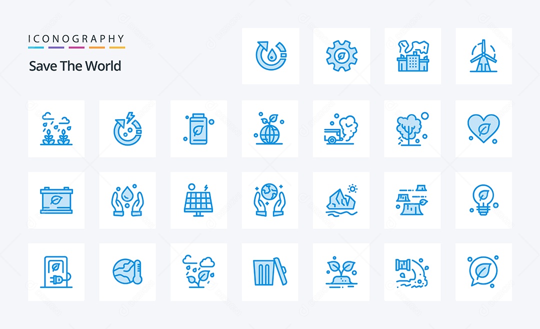 Pacote de ícones de Salve o Mundo Vetores EPS