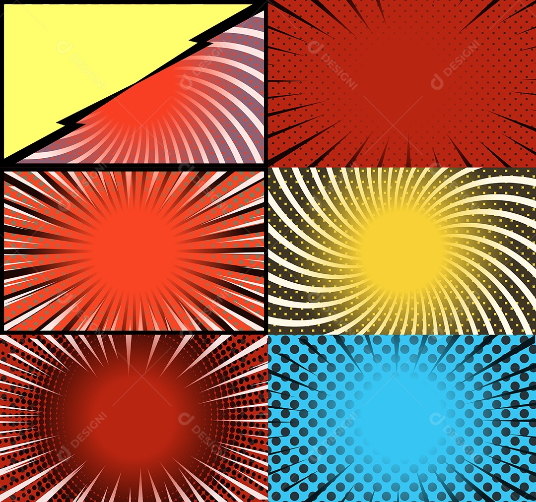 Vetor retrô de fundo em quadrinhos Colorida Vetor EPS